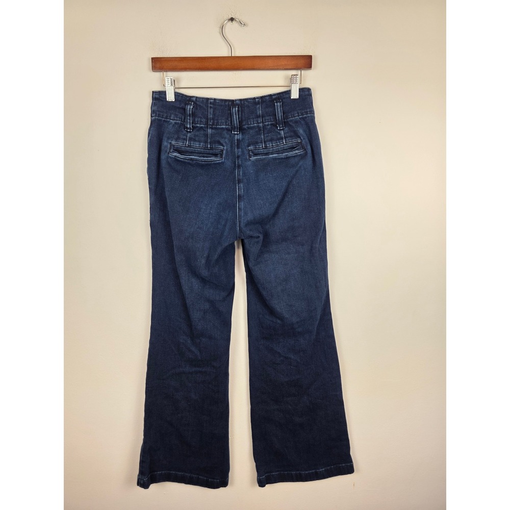 Maeve Anthropologie Naomi High Rise Wide Leg Jeans Dark Wash Indigo Blue Size 27 - Picture 2 of 10